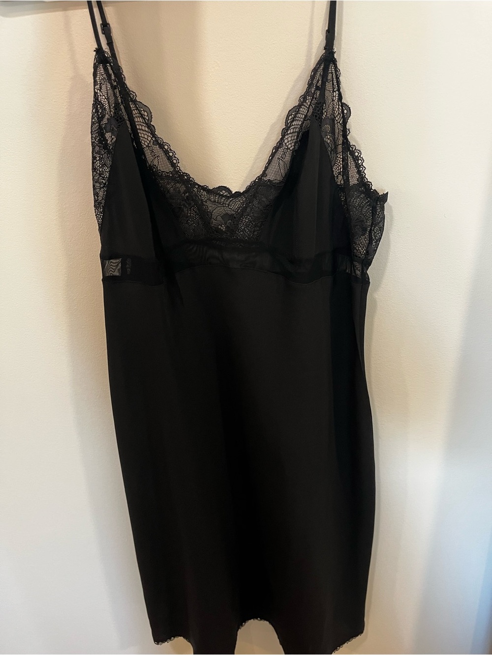 Calvin Klein Black Lace-Trim Chemise Slip